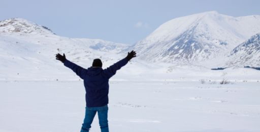 man dressed for winter in Alaska